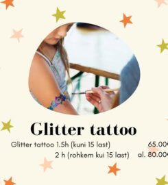 Glitter tattoo laste üritustele/laatadele